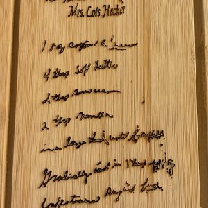 Engraving Handwritten Notes or Recipes